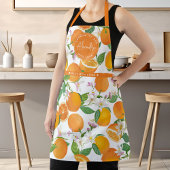 Oranje Citrus Pattern Waterverf Beste Moeder Naam Schort