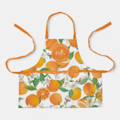 Oranje Citrus Pattern Waterverf Chef Kinder Naam Schort (Voorkant)