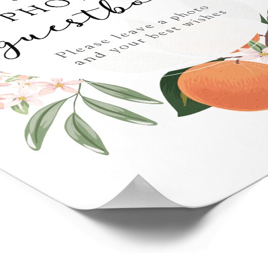 Oranje Citrus Photo Guestbook-teken Poster (Hoek)