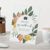 Oranje Citrus Photo Guestbook-teken Reclamebord Met Voetstuk (Insitu)