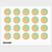 Oranje Citrus Slice Fruit 1e Verjaardag Dank u Ronde Sticker (Vel)