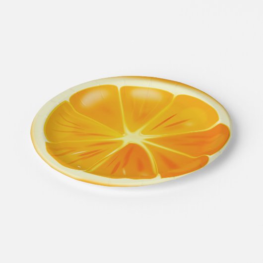 Oranje Citrus Slice op papier Borden Papieren Bordje (Gekanteld)