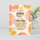 Oranje Citrus Slice Zomer Verjaardagsfeest Kaart (Staand voorkant)