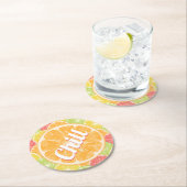 Oranje Citrus Slices Chill Ronde Kartonnen Onderzetter (Insitu)
