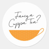 Oranje Citrus Teacup Envelope Seal / Sticker (Voorkant)