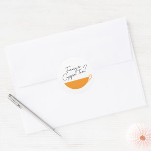 Oranje Citrus Teacup Envelope Seal / Sticker