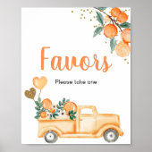 Oranje Citrus  Truck Waterverf Favor Sign Poster (Voorkant)