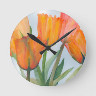 Oranje Citrus Tulpen Ronde Klok
