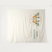 Oranje Citrus Twee Little Cuties Twin Baby shower Wandkleed (Voorkant (horizontaal))