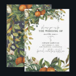Oranje citrus waterverf botanische bruiloft save the date<br><div class="desc">Oranje citrus waterverf bloem- en bladbruiloft save the date kaart. Mooie handgedrukte bloemwaterkleuren en moderne scripttekst.</div>