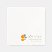 Oranje Citrus Waterverf Bridal Brunch Custom Servet (Voorkant)