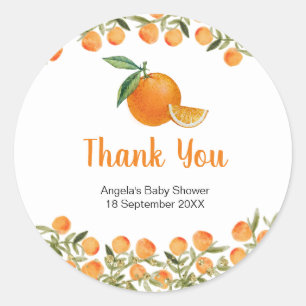Oranje Citrus Waterverf Dank u Sticker