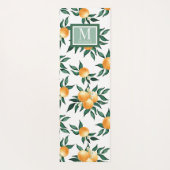 Oranje Citrus Waterverf Monogram Naam Yogamat (Achterkant)