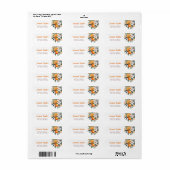 Oranje Citrus Waterverf retour adres label (Full Sheet)
