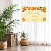 Oranje Citrus Waterverf Welkom in Baby shower Spandoek