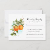 Oranje Citrus Wedding RSVP Kaart (Voorkant)