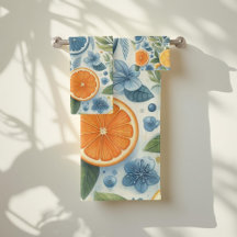 Oranje Citrus Whimsical Waterverf Fruit & Floral