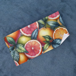Oranje Citrus Whimsical Waterverf Fruit & Floral Strandlaken