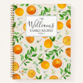 Oranje Citrus Zomer Bloemen Botanisch Receptenboek Notitieboek (Voorkant)