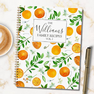 Oranje Citrus Zomer Bloemen Botanisch Receptenboek Notitieboek