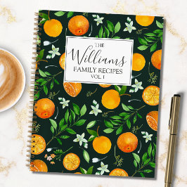 Oranje Citrus Zomer Bloemen Botanisch Receptenboek Notitieboek