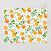 Oranje Citrus Zomer Bloemen Botanische Recept Kaar (Achterkant)