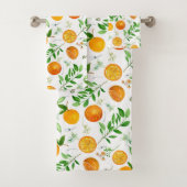Oranje citrus zomerbloem botanisch patroon bad handdoek (Insitu)