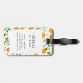 Oranje citrus zomerbloem botanisch patroon bagagelabel (Achterkant horizontaal)