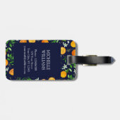 Oranje citrus zomerbloem botanisch patroon bagagelabel (Achterkant horizontaal)