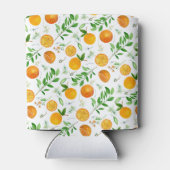 Oranje citrus zomerbloem botanisch patroon blikjeskoeler (Achterkant)