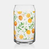 Oranje citrus zomerbloem botanisch patroon blikvorm glas (Achterkant)