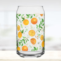 Oranje citrus zomerbloem botanisch patroon