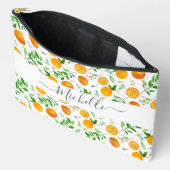 Oranje citrus zomerbloem botanisch patroon etui (Open)
