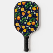 Oranje citrus zomerbloem botanisch patroon pickleball paddle (Achterkant)
