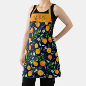 Oranje citrus zomerbloem botanisch patroon schort (Insitu)