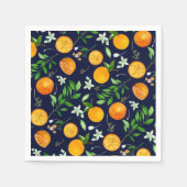 Oranje citrus zomerbloem botanisch patroon servet (Voorkant)