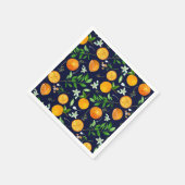 Oranje citrus zomerbloem botanisch patroon servet (Hoek)