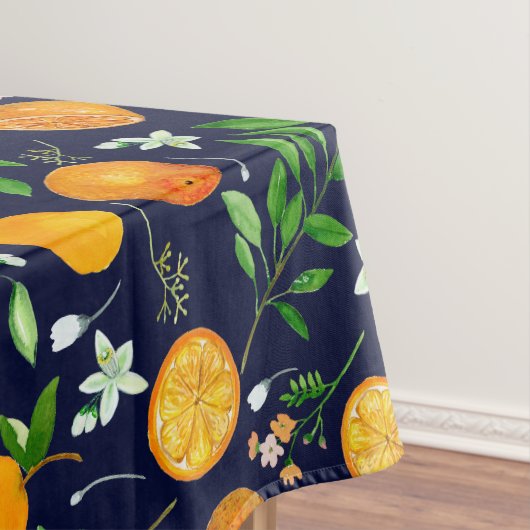 Oranje citrus zomerbloem botanisch patroon tafelkleed (Voorbeeld)