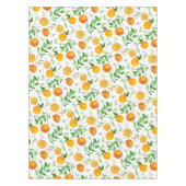 Oranje citrus zomerbloem botanisch patroon tafelkleed (Voorkant)