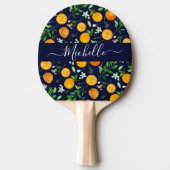 Oranje citrus zomerbloem botanisch patroon tafeltennisbatje (Voorkant)