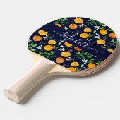 Oranje citrus zomerbloem botanisch patroon tafeltennisbatje (Voorkant Gekanteld)