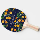 Oranje citrus zomerbloem botanisch patroon tafeltennisbatje (Zijkant)