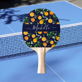 Oranje citrus zomerbloem botanisch patroon tafeltennisbatje