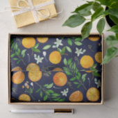 Oranje citrus zomerbloem botanisch patroon tissuepapier (Geschenk)