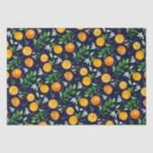 Oranje citrus zomerbloem botanisch patroon tissuepapier (Voorkant)