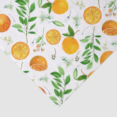 Oranje citrus zomerbloem botanisch patroon tissuepapier (Detail)