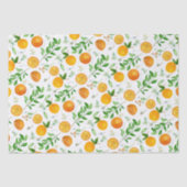 Oranje citrus zomerbloem botanisch patroon tissuepapier (Voorkant)