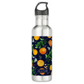 Oranje citrus zomerbloem botanisch patroon waterfles  (Voorkant)