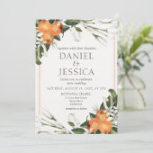 Oranje citrusbloesem waterverf botanisch kaart (Staand voorkant)