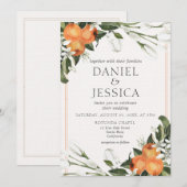 Oranje citrusbloesem waterverf botanisch kaart (Voorkant / Achterkant)